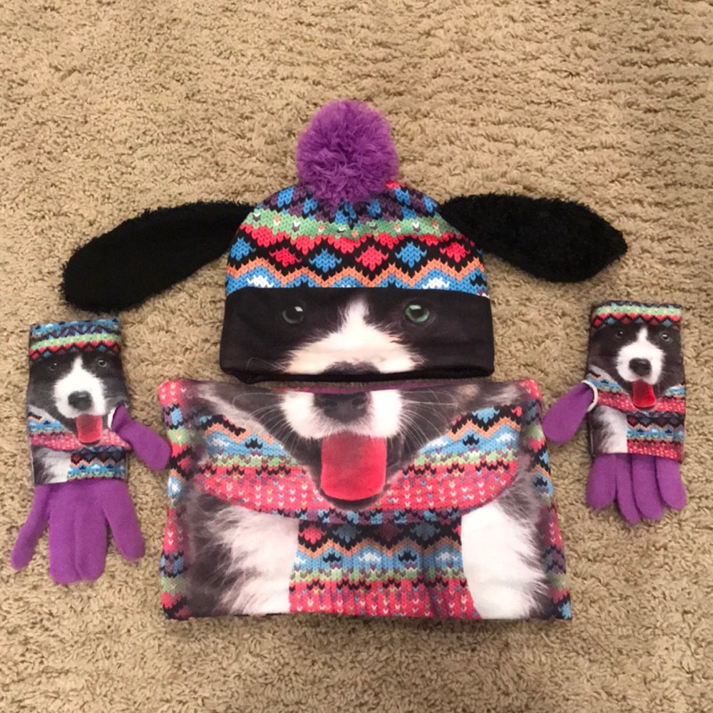 Justice hat, neck warmer and gloves set